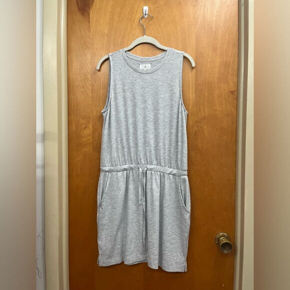 Lou & Grey Dresses & Skirts - Lou & Grey Light Gray drawstring mini dress